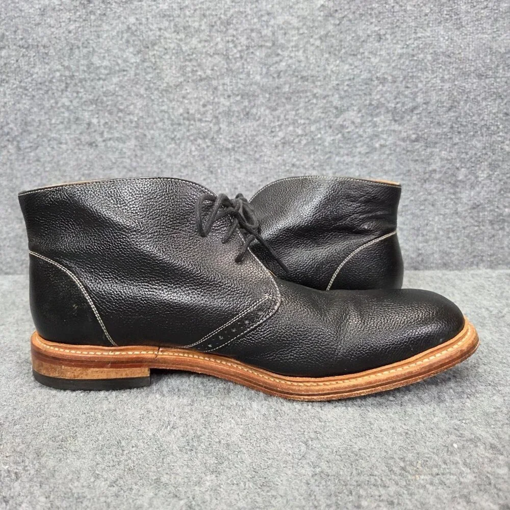 Stacy Adams Men's M2 Black Plain Toe Chukka Boots Goodyear‎ Welted 12 D